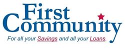 First Community logo with slogan, "For all your Savings and all your Loans."