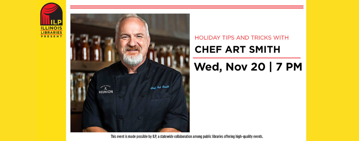 Picture of Chef Art Smith with date and time of event